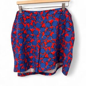 Eloquii Red and Blue Floral Skirt